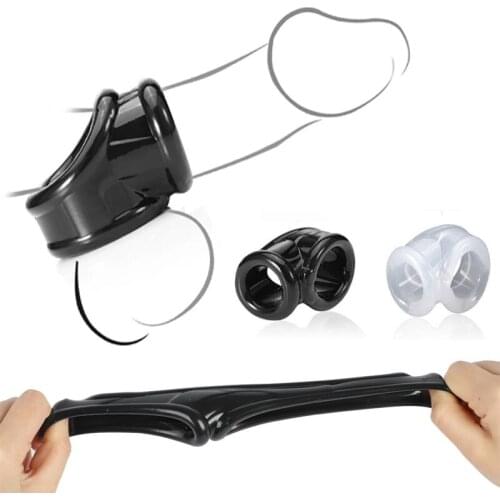 Male Scrotum Bound Ring Elastic Penis Ring Sex Toys for Men Masturbate Testis Restraint Cock Ring Delay Ejaculation Penis Sleeve