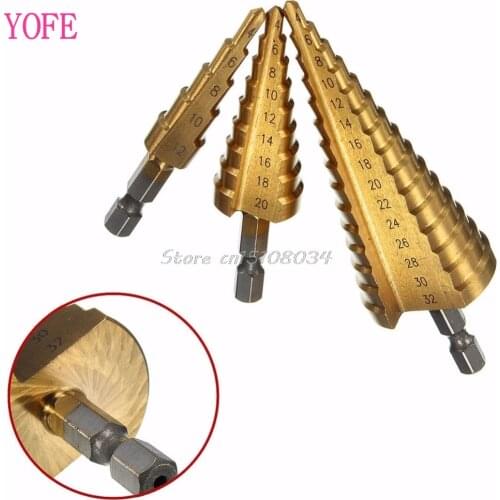 HSS Steel Step Cone Titanium Drill Bit Hole Cutting Tool 4-12mm 4-20mm 4-32mm S08 Wholesale&DropShip