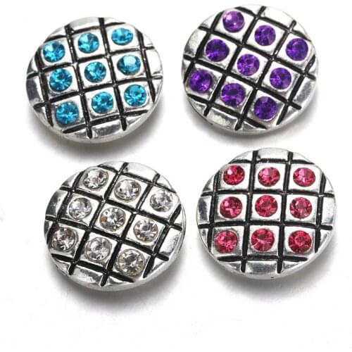 Fashion charm18-20mm Metal Snap Button rhinestones Button fit Snap Bracelets Bangles snap Jewelry women jewelry wholesale