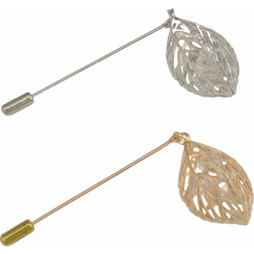 Men Retro Gold Vintage Leaf Brooch Pins Collar Suit Stick Breastpin Lapel Pin Mens Suit Dressup Party Accessories