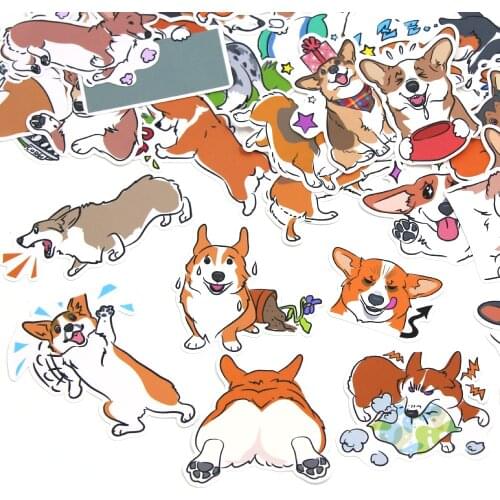 30Pcs/Bag Kawaii Dogs Stickers Decorative Dairy Cute Japanese Paper Stickers Scrapbooking Shiba Inu Animal Stickers for Kids