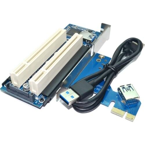 Desktop Pci-e to Double Pci Slot Expansion Card USB 3.0 to PCI Adapter Card PCI Add on Cards F21697