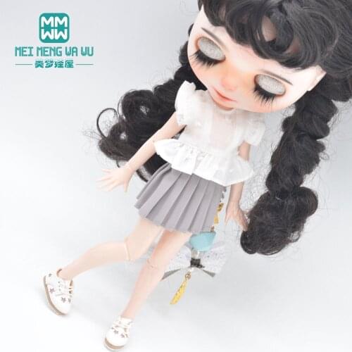 2021 Blyth Doll Clothes Fashion pleated skirt pink, khaki, blue, black for Blyth Azone OB23 OB24 doll accessories