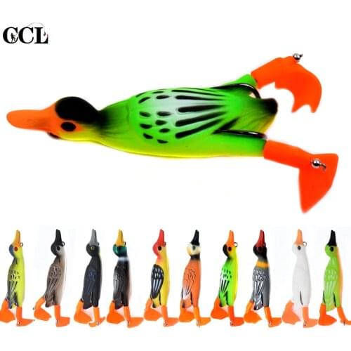 CCLTBA 9.5cm 12g Floating Soft Fishing Duck Lure Topwater Wobbler Bait Lifelike Ducky Artificial Fishing Tackle