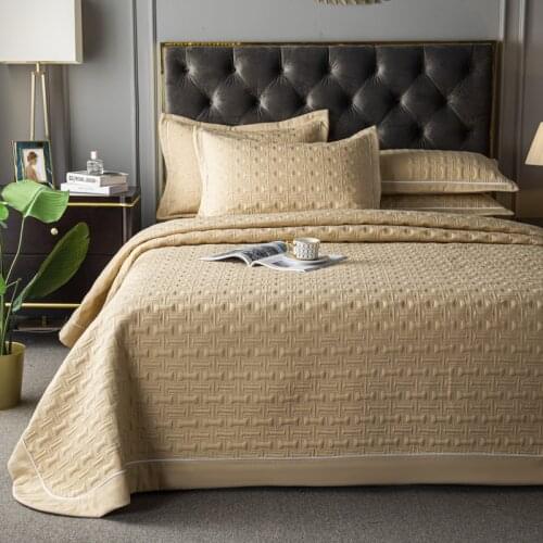 Bedspread On The Bed Luxury Geometric Quilted Bedspread Nordic Style Solid Color Sheet Bed Cover Blanket Coverlet Home Textile