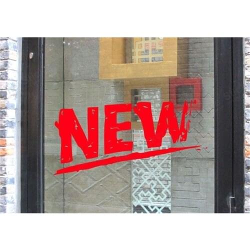 Custom Color New Arrival Words Icon Wall Window Sticker Pop Store Glass Window Door Decor Advertising Wall Sticker Poster Banner