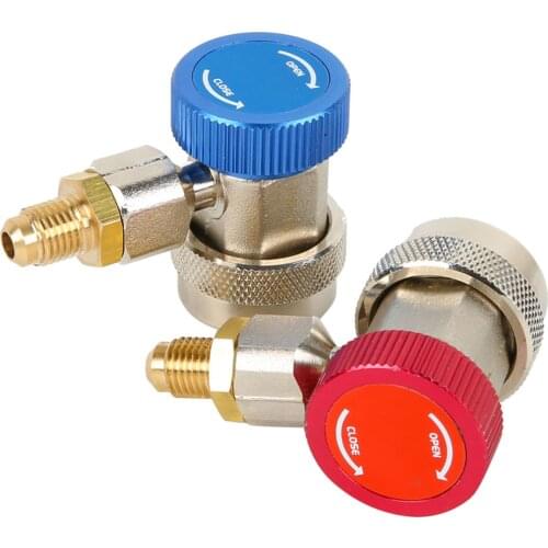 2PCS Durable Adapter Fluorine Quick Connector Set Air Conditioner High Low Metal Coupler Accessories Car Small Auto
