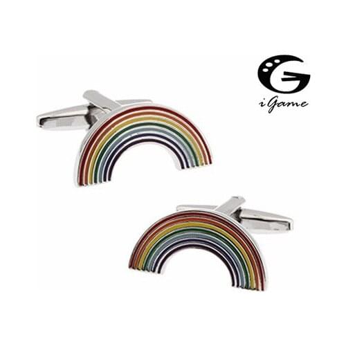 Rainbow Novelty Muticolour Rainbow Style Quality Copper Material Best Gift For Men Cuff Links