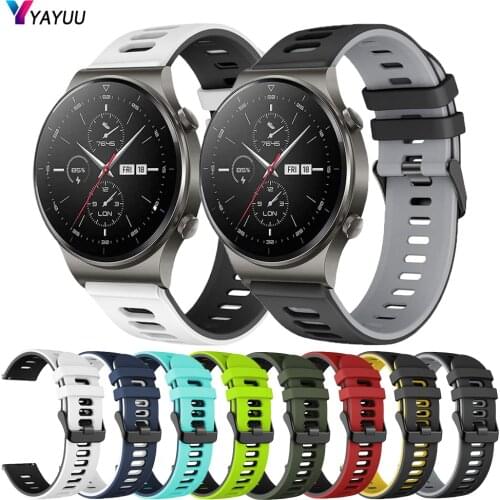 YAYUU 22mm Sport Band For Huawei Watch GT 46mm/GT 2 46mm Soft Silicone Breathable Strap For Huawei Watch 3/3 Pro/GT2 Pro 46mm