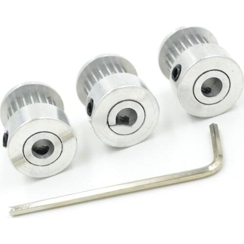 3pcs 20 Teeth 2GT Timing Synchronous Pulley, Bore 5/6/6.35/8mm, For Width 9/10mm 2M GT2 Belt, Small Backlash 20T 20Teeth