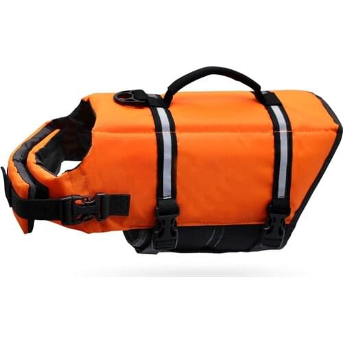 Dog Life Jackets Reflective Adjustable Dog Life Vests for Swimming Boating Canoeing Pet Safety Saver Preserver Floatation Vest