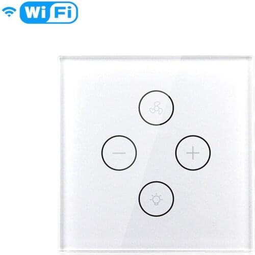 WiFi Smart Ceiling Fan Light Wall Switch,Smart Life APP Remote Various Speed Control, Compatible with Alexa and Google Home