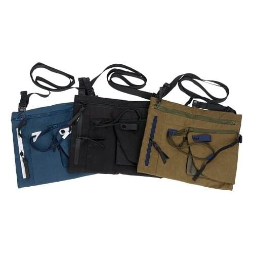Korea style versatile hip-hop unisex zipper messenger bag Functional package ins hot fashion collection
