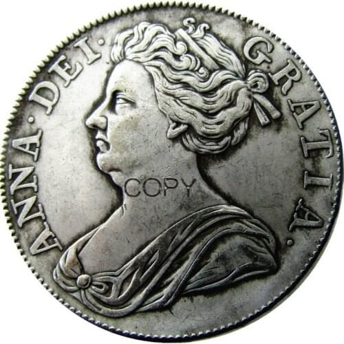 United Kingdom 1713 1 Crown Anne Silver Plated Copy Coin