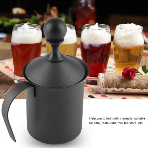 400ml/800ml Stainless Steel Double Mesh Milk Frother Manual Milk Jugs Foamer Coffee Pull Flower Cup Barista Tools