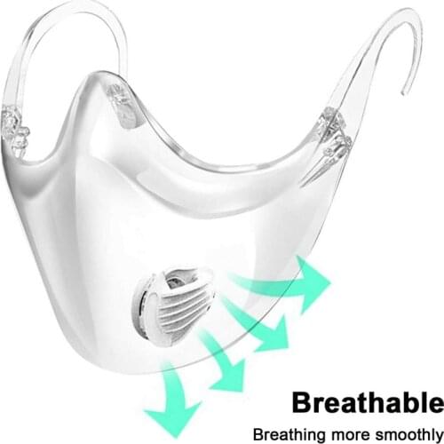 Protective Mask Durable Cycling Face Cover Face Shield Plastic Reusable Transparent Mouth Anti-Fog/Oil Face Mask Kitchen Tools