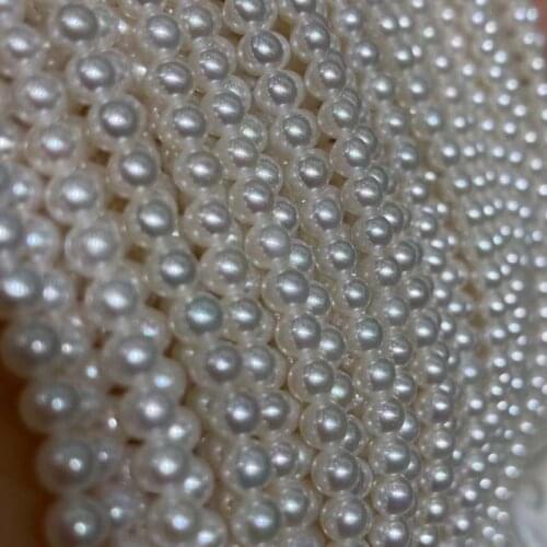 Top Quality Pearl Small 4MM Round Loose Pearl Strings Akoya & Freshwater Pearls Lots