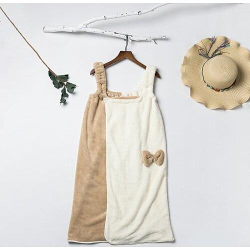 Coral Fleece Bow Women Bath Skirt Quick-dry Sauna Soft Bath Beach Towels Home Travel Beach Spa Swimming Pool Bathrobe