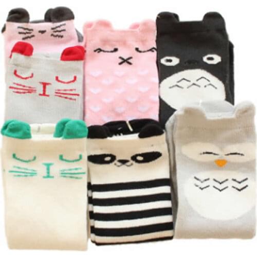 Cotton Socks Kids knee high Cute Cartoon Long sock creative tide cotton baby socks leg warm knee high sock spring cloth