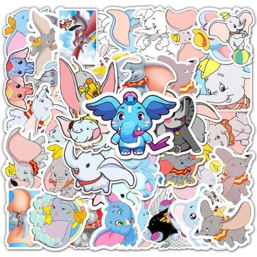 10/30/50Pcs/Pack Disney Dumbo Stickers PVC suitcase guitar naklejki car waterproof sticker no-repeat Anime pegatinas