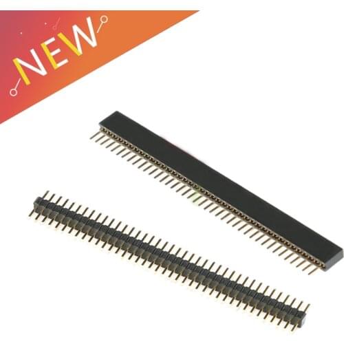 10pcs 5 pairs 40 Pin 1x40 Single Row Male and Female 1.27 Breakable Pin Header PCB JST Connector Strip for Arduino Black