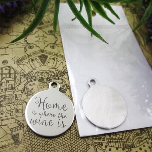 20pcs--"Home Is Where The Wine Is"stainless steel charms 5 styles for choosing DIY Charms for necklace bracelets