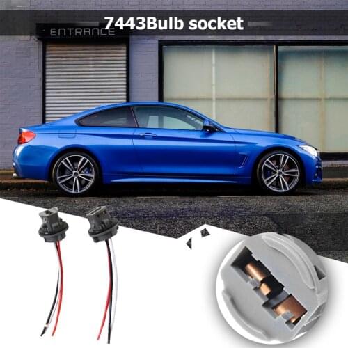 2pcs T20 7443 Single Filament Car Bulb Socket Brake Turn Signal Lamp Holder Side Wire Auto Bulb Socket Car Parts Replacement