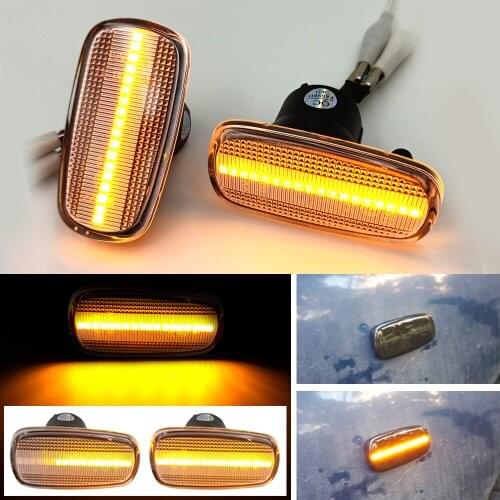 2Pcs Dynamic Amber LED Side Marker Indicator for Toyota RAV4 Isis Crown Comfort Altezza SXE GXE Wish Kluger Prius Land Cruiser