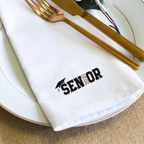 2pcs Senior 2021 Napkins Class of 2021 High school university Graduate Graduation Grad party Family dinner BBQ table decoration