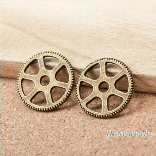65pcs Vintage Charms gear Pendant Ancient bronze Fit Bracelets Necklace DIY Metal Jewelry Making A083