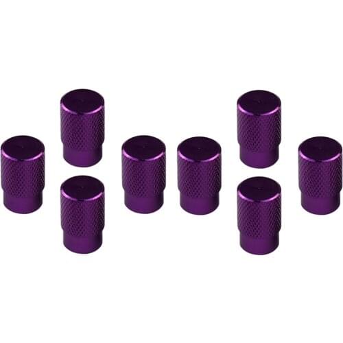 8 Set Aluminum Alloy Car Tubeless Wheel Tire Valve Stems Dust Caps Purple