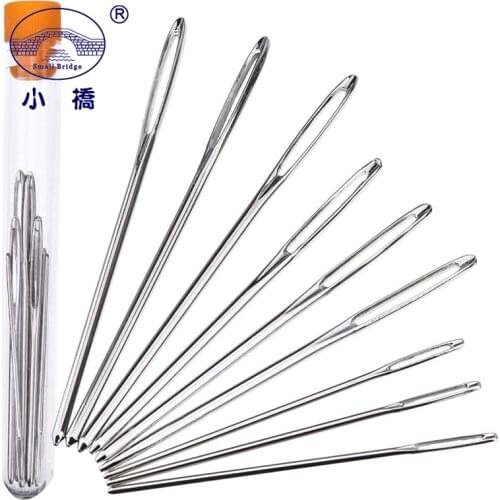 9PCS Profession Leather Sewing Needle for Embroidery Stitching Supplies Crafts Pin 3 Szie Large Eye Round Blunt Head DIY Needles