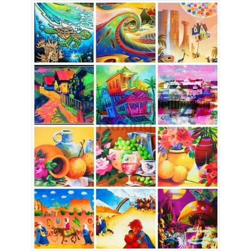 Diamond Embroidery Painted animated landscape Cross Stitch DIY Diamond Painting Mosaic rhinestones personality Home Decor gift5D