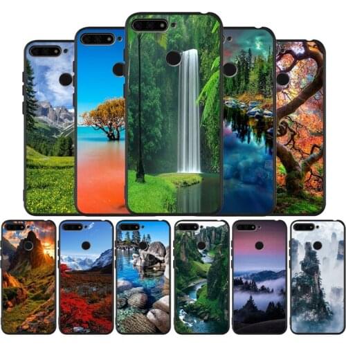 Amazing nature black Silicone Phone Case For Huawei honor 30 20 Pro 8 8X 9 10 20 Lite Mate 10 20 30 Lite Pro cover