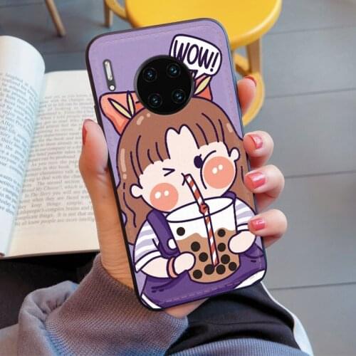 Bunny Grapefruit Girl Case for Huawei Mate40 Pro+ Cover Soft Dermatoglyph for Huawei Mate 30 40Pro Cartoon Half-wrapped Cases