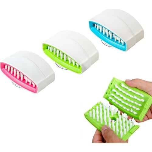 Double Sides Scrub Kitchen Brush Multifunction Chopsticks Washing Fruit Cleaning Brush With Suction Cup Kitchen Tool Accessories