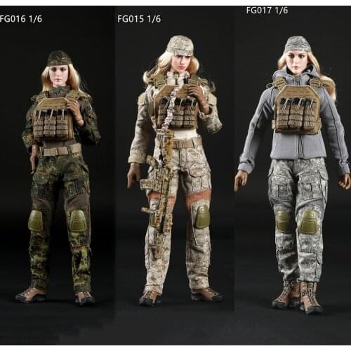 Fire Girl Toys FG015 FG016 FG017 1/6 Tactical Female Shooter Camouflage Suit Costume for 12inch Collectible Action Figures DIY