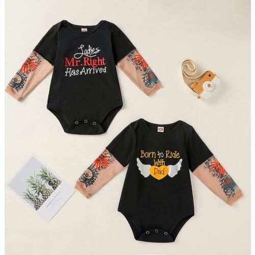 Toddler Baby Kids Boys Bodysuit With Mesh Tattoo Printed Sleeve Floral Tee T-shirt Children Hip Hop Rock Toddler Baby Jumpsuit