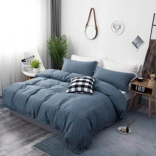 Quilt Cover Set With Pillowcases Single/Queen/King Size colcha de cama casal Solid Color Comforter Bedding Set For Double Bed