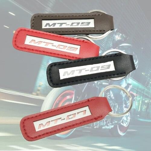 For YAMAHA MT07 MT 07 FZ07 MT09 FZ 09 Leather Keychain Fashion Metal Keychain Leather Motorcycle Key Chain Key Ring Keyring Gift