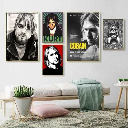 Kurt Cobain Rock Music Band Singer Star Oil Painting Poster Wall Art Home Print Modular Canvas Painting For Living Room
