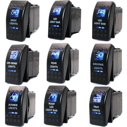 Marine Car Rocker Switch Waterproof 12V 24V SPST ON-OFF Toggle Switch Dual LED Backlit 5Pin for car motorcycle bus RVboat Marine