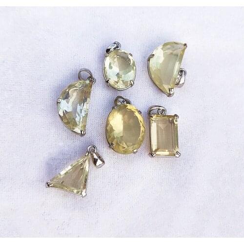 Natural citrine Quartz crystal Pendant Necklace Healing natural stones Random shape pendant Shape random send 1pcs