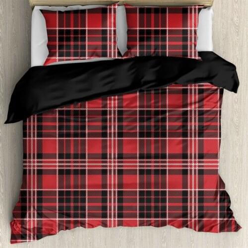 Scottish TraditionT Weed Plaid Printing Bed Pillowcase & Duvet Cover Sets Soft Home Bedroom Decoration Bedding Set 3Pcs/Set