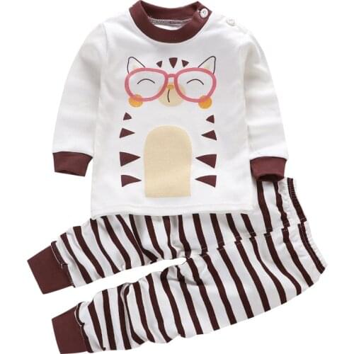 2019 New Spring Autumn Children Clothes 0-6 Year Cotton Baby Long Sleeve Long Johns Kids Clothing Set