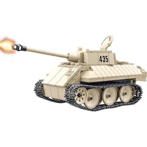 New World War II 2 Military German VK 1602 Leopard Tank Soldier Weapon Serie Model Building Blocks WW2 Bricks Toys For Kid Gifts