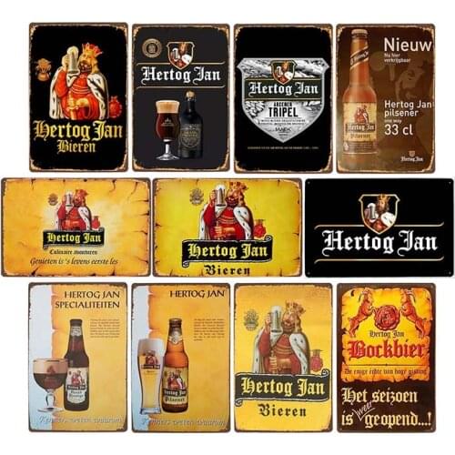 NEW Hertog Jan Beer Metal Tin Sign Vintage Posters Pub Bar Wall Painting Plaque Decoration Home Decor 20x30cm