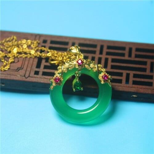 Wholesale Fashion Jewelry Chalcedony Euro-American inlaid work Donuts necklace for woman feature Jewelry namour charm Gift