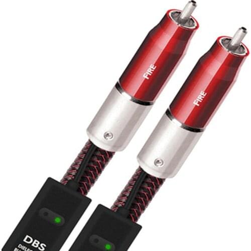 Pair Audiophile FIRE Analog RCA Interconnect Audio Cable with Carbon Fiber 72V DBS for Amplifier CD Player