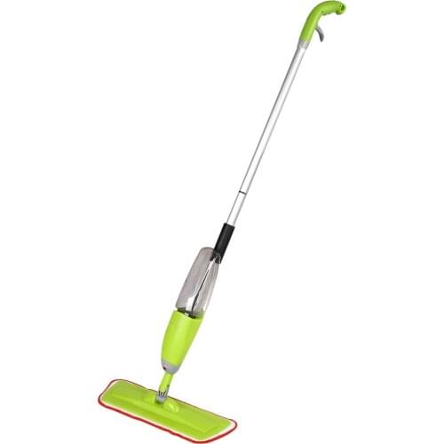 Water Spray 360 Degree Rotating Head Flat Mop Floor Cleaner Dust Household Tool (Mop Cloth Random Color)